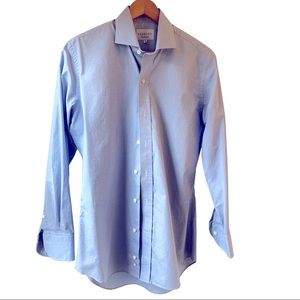 Ledbury Fine Shirtmakers Mens Button Down Dress Casual Shirt Blue White 15.5/33